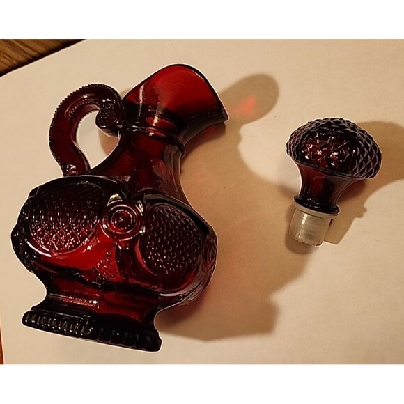 Vintage AVON 1876 Cape Cod Cruet Rubty Red Glass Pitcher Bottle EMPTY - Picture 7 of 8